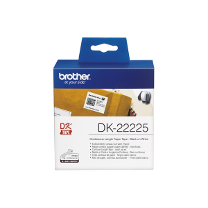 BROTHER DK-22225 ROTOLO ETIHETTE ADESIVE NERO BIANCO 38mm L 30.48 MT